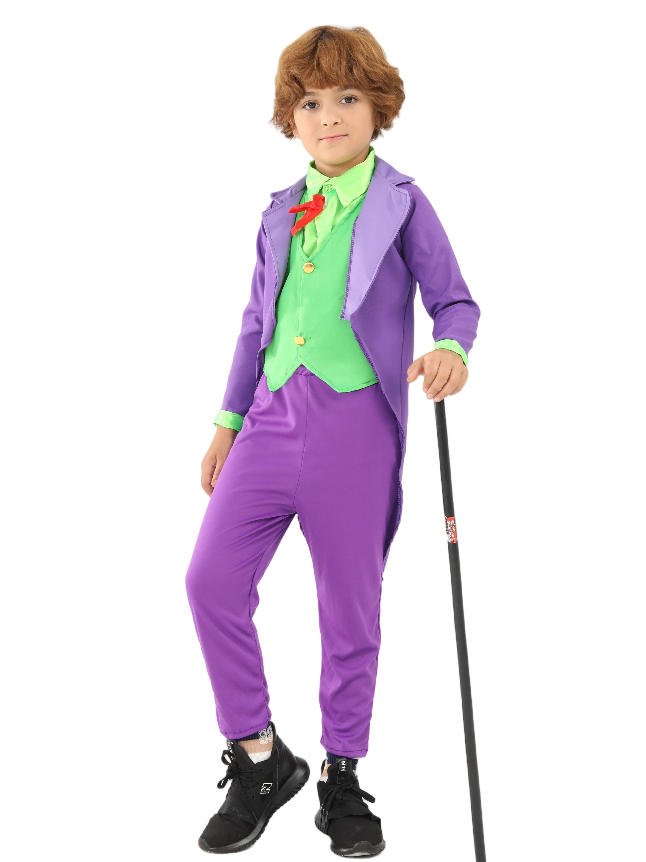 Dark Knight Joker Costume,Boys Halloween Joker Suit4